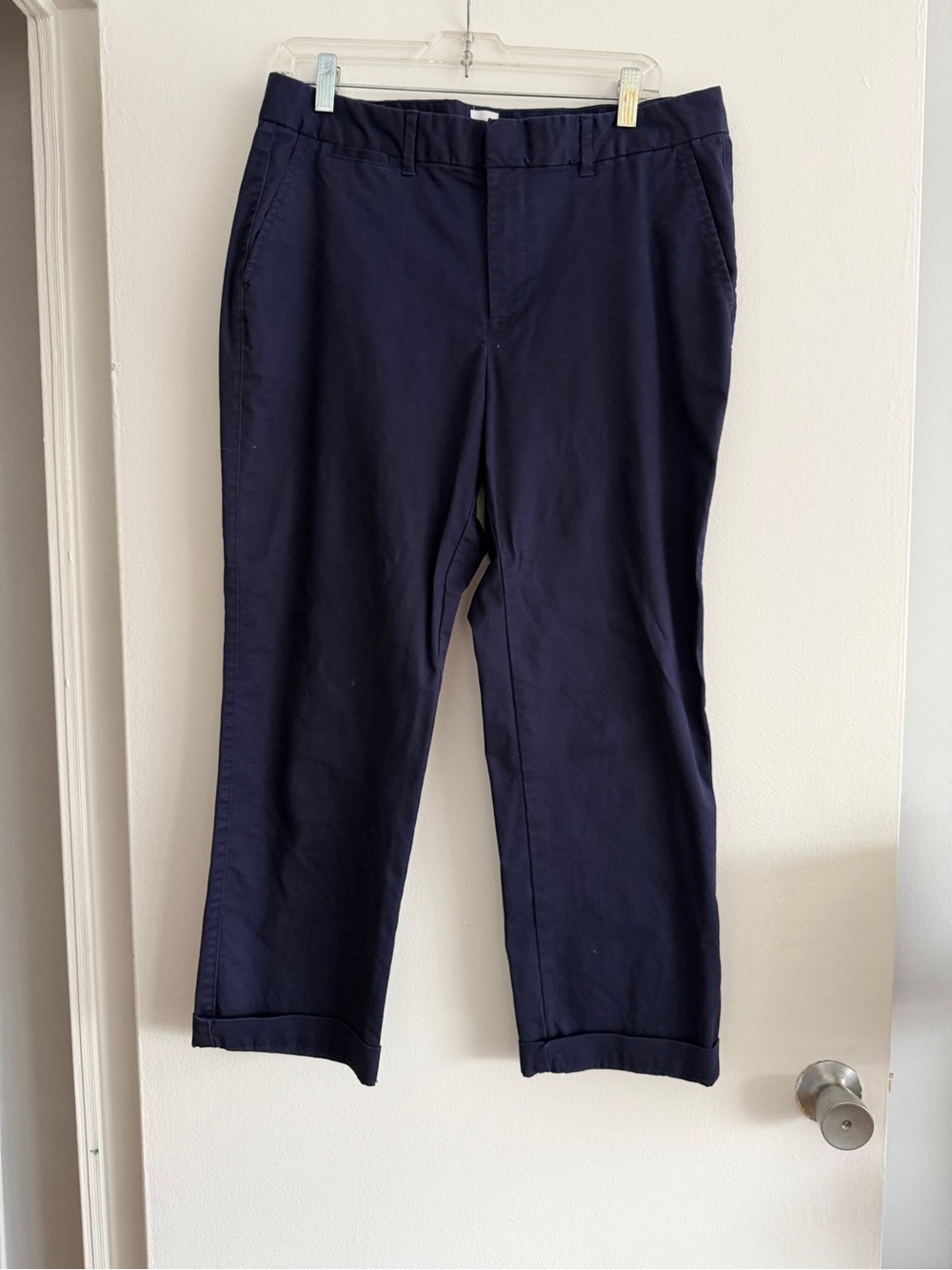 Women's Navy Slim City Crop Chinos
